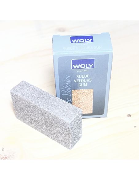 Gomme détachante spéciale daim ou nubuck et cuir chamoisé marque WOLY professionnelle
