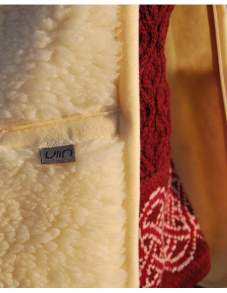 Chaqueta de lana pura sin mangas con cremallera y Capucha