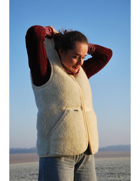 Gilet sweat pure laine mérinos capuche homme et femme