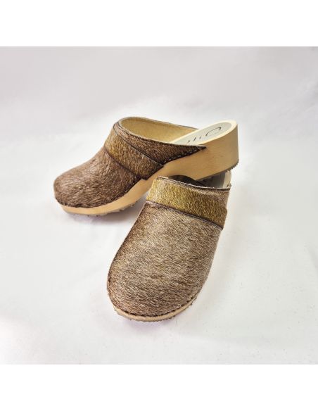 zuecos de madera y cuero de vaca genuino para mujer y hombre