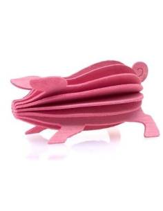 Pig decoration and postcard wood Birch LOVI