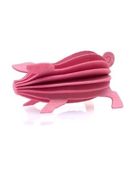 Pig decoration and postcard wood Birch LOVI
