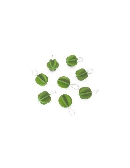 Mini decoration green balls and postcard wood Birch LOVI