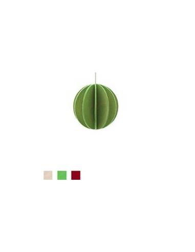 Décoration mini boules verte et carte postale bois de bouleau LOVI