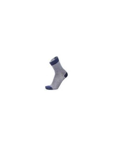Chaussettes homme laine rayées écru marine