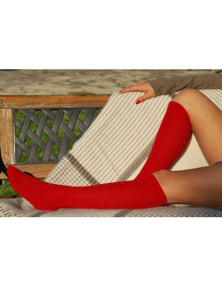 Rot twisted steigende Wollsocken