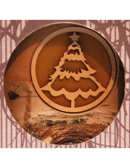 Bougies photophores bois de bouleau sapin