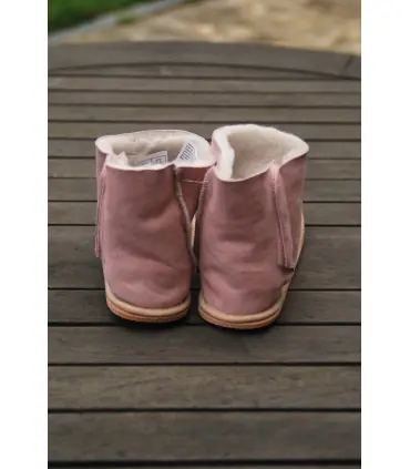 Chaussons boots bébés enfants peau mouton retournée