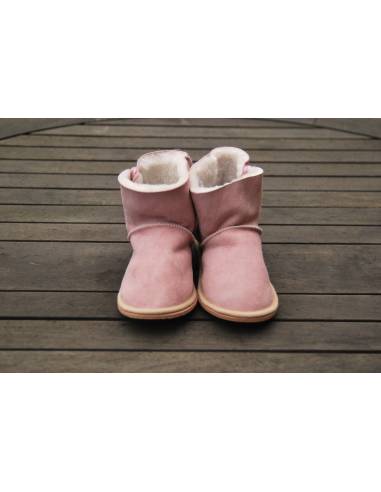 Schuhe Kinder Stiefel zurückgegebenen Schafe Haut Rosa