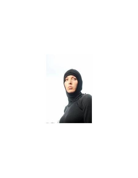 cagoule laine et soie noire fine chaude