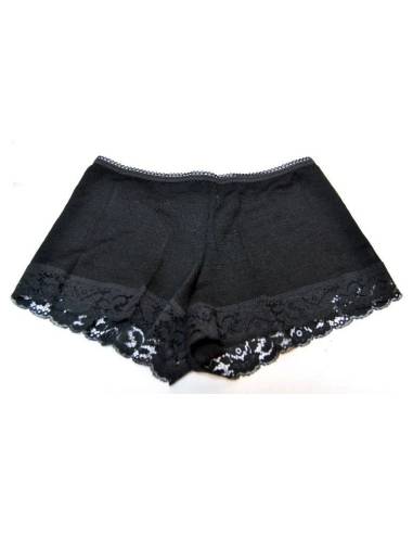 Boxer enano mujeres lana y seda - negro o blanco