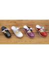  Swedish woman clogs in leather varnished red, black, white,lilas