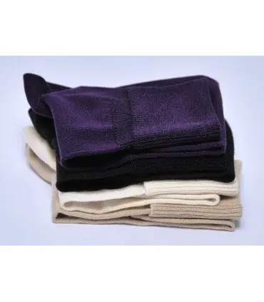 chaussettes femme bambou  non comprimantes blanc écru violet noir