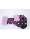 chaussettes fantaisie chat violet