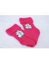 Chaussettes cocoon fantaisie laine rose