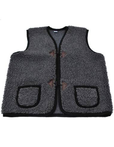 Veste berger à boutons gris en laine véritable montagne ou campagne