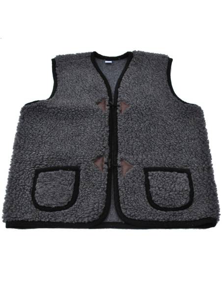 Veste berger à boutons gris en laine véritable montagne ou campagne 