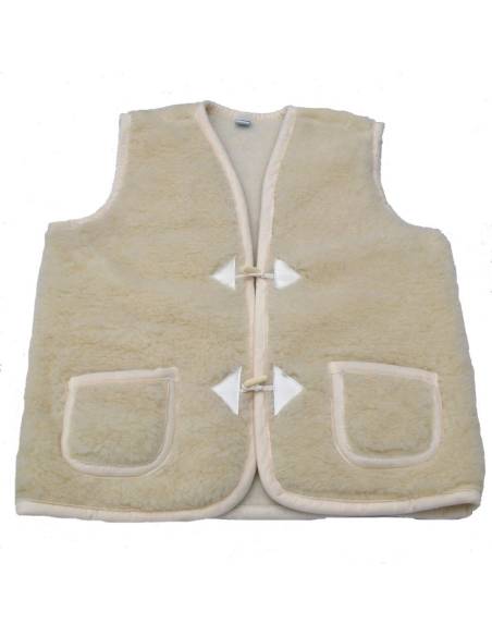 Veste en véritable laine de berger style montagne campagne en écru 
