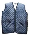 Black damask vest 100% wool V neck
