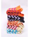 Chaussettes femme couleur et rayures en coton de luxe
