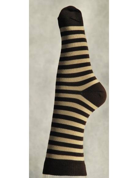 Chaussettes femme couleur et rayures en coton de luxe