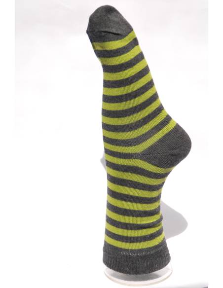 Chaussettes femme couleur et rayures en coton de luxe