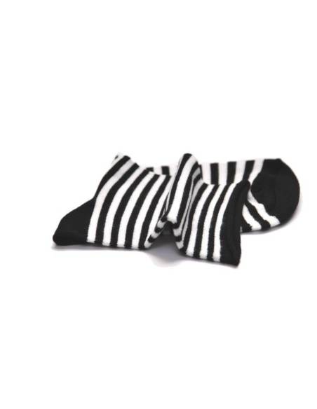 Rayas de bambú mujer sin apretar Calcetines negro y blanco