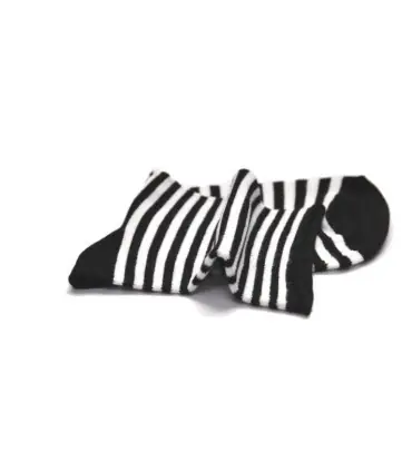 Rayas de bambú mujer sin apretar Calcetines negro y blanco