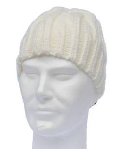 Man wool cap twist stitches off-white