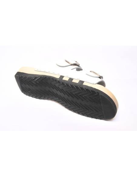 Grifo doble hebilla de madera FLEX cuero blanco