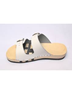Wooden sandals FLEX leather double buckle 2