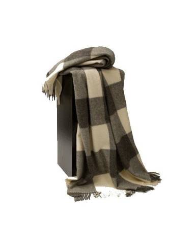 Gray pleas pure Plaid wool Scandinavian 140 x 240 cm