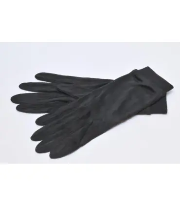 sous gant soie naturelle uni noir