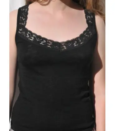 women's Tank top in Wool and Silk and lace