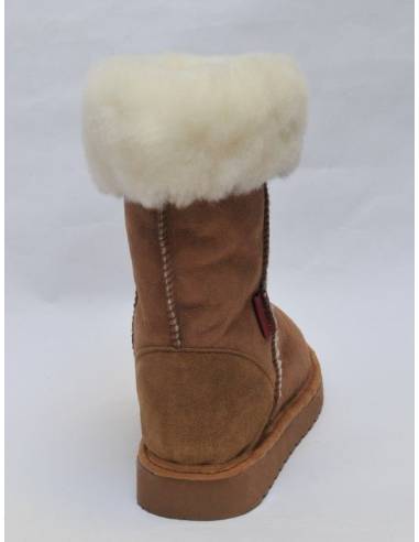 Mujer botas de piel de cordero genuino