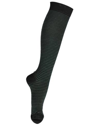 Very fine wool knee high striped men's socks 