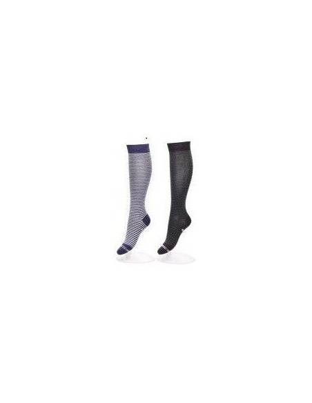 Very fine wool knee high striped men's socks 