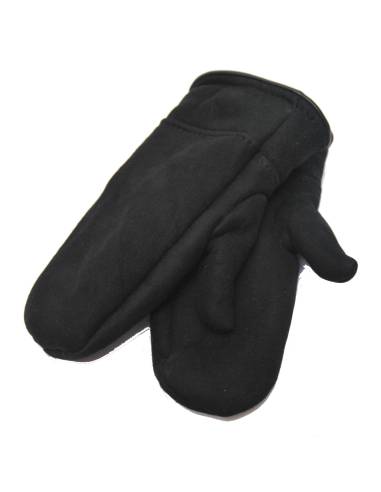 Moufles homme en peau d'agneau retournée noir 