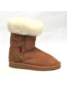 Boots femme en peau d'agneau véritable moka ou gris 2