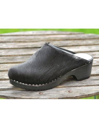 Madera de cascos de piel de vaca genuino negro