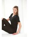 women's Shirt black or off-white Wool and Silk short sleeves