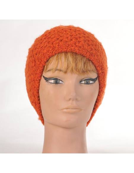 wool mohair beanies medium orange