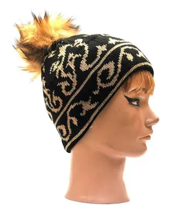 Women Hat jacquard gold and silver