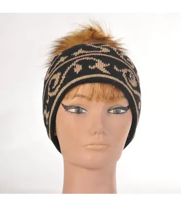 Women Hat jacquard gold and silver