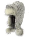 Fashion accessory : women's chapka fur  and knited wool - lined fleece