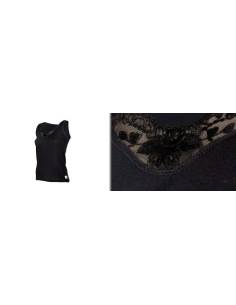 Tank top black woman 100% Merino Wool 2