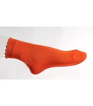 cotton women orange ankle socks