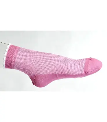 Socquettes femmes coton fin aéré rose