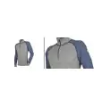 Polo  pure laine mérinos col protecteur bleu gris marine homme 