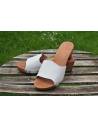 Mules flex bois  et cuir simple boucle
